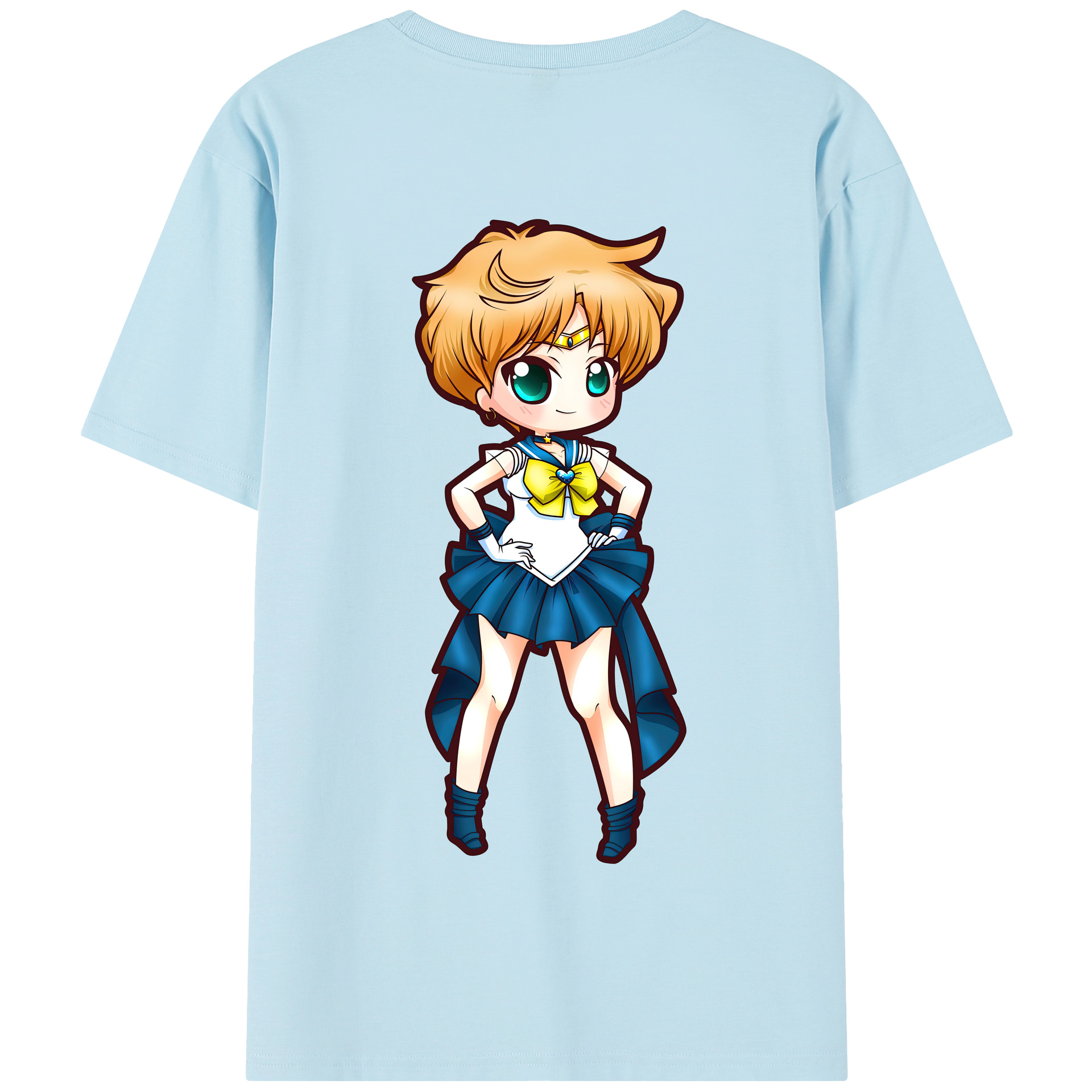 （画像用） 美少女戦士セーラームーン 天王はるか Sailor Moon Tenoh Haruka 綿100％半袖Tシャツ（背面プリント）